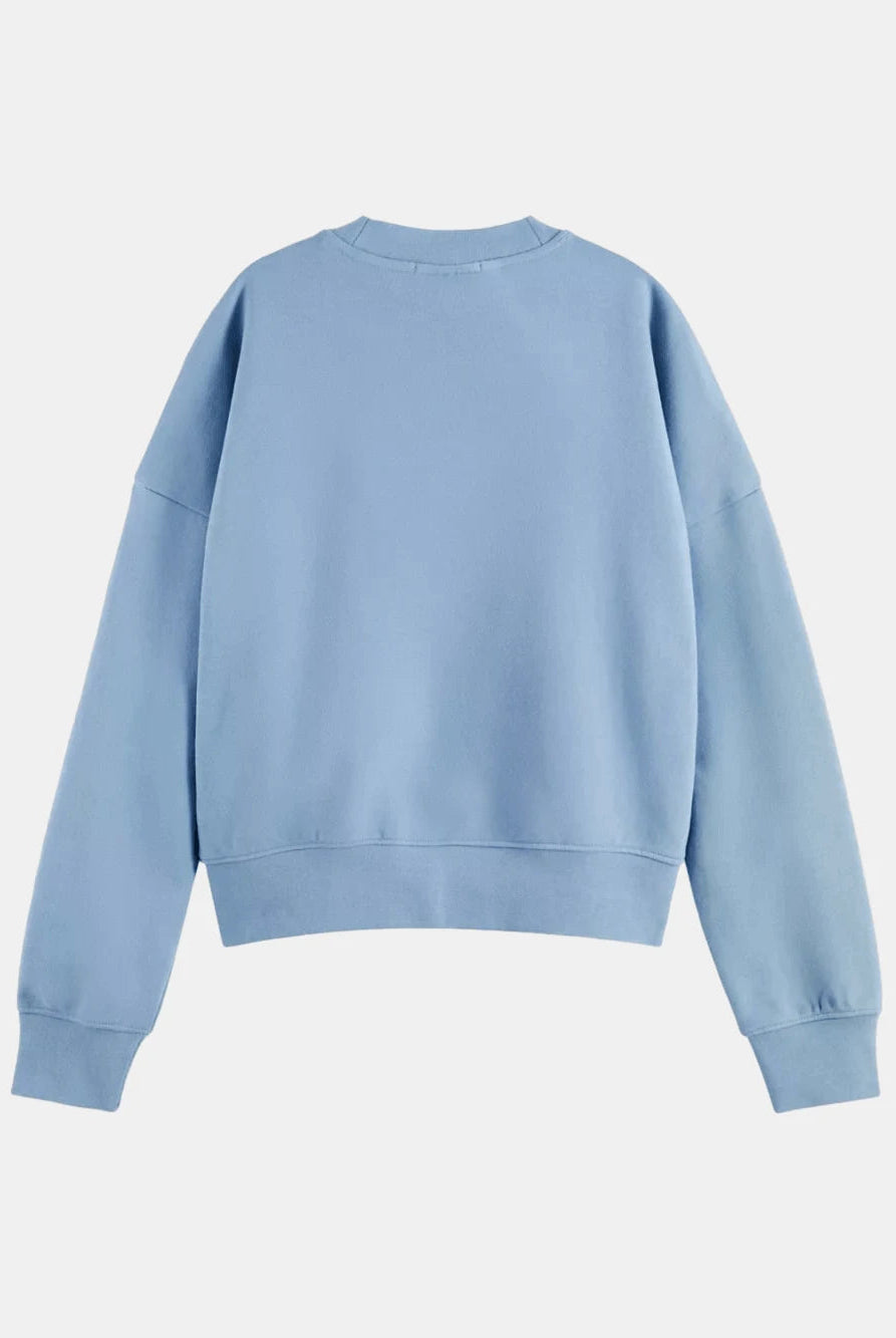 embroidered-logo-relaxed-fit-sweatshirt back view by Scotch & Soda