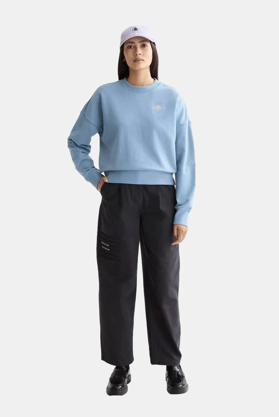 embroidered-logo-relaxed-fit-sweatshirt front view by Scotch & Soda