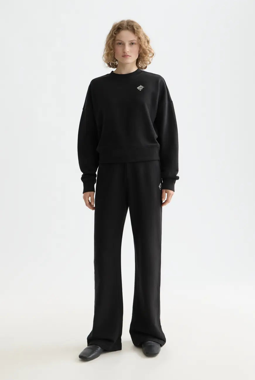 Core Embroidered Logo Sweat-shirt full model shot showing overall fit and styling by Scotch & Soda