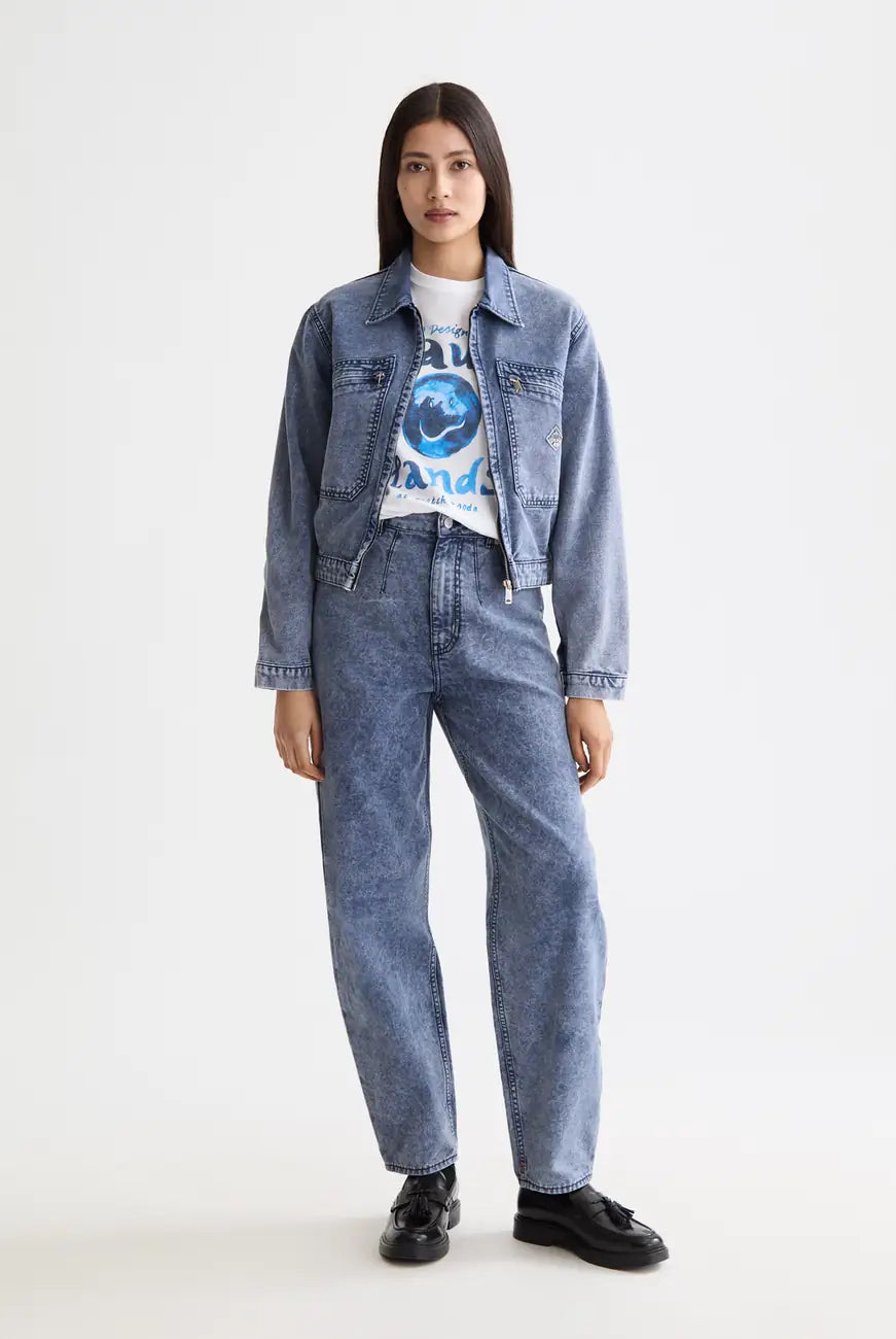 Denim Canvas Jacket full model shot showing overall fit by Scotch & Soda