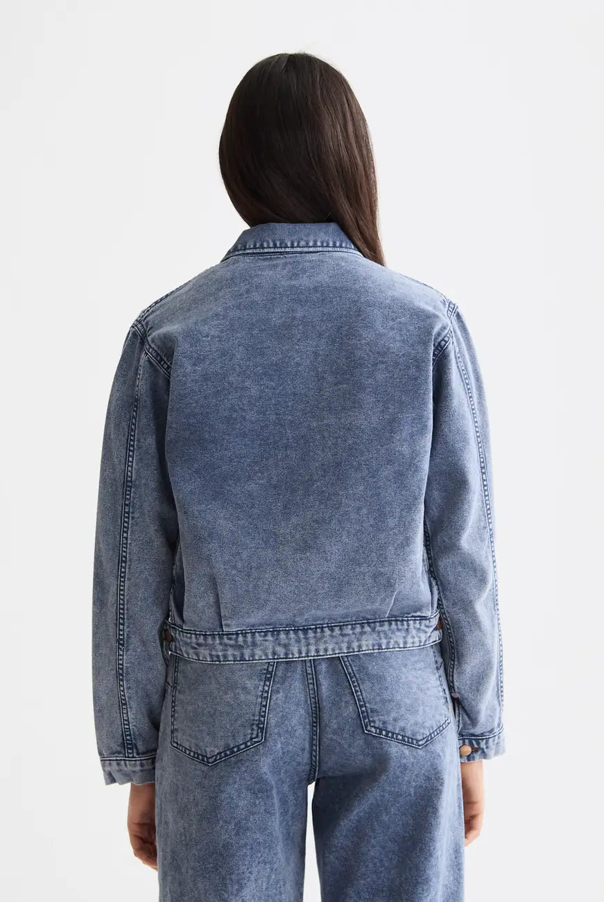 Denim Canvas Jacket detail shot showing fabric and craftsmanship by Scotch & Soda