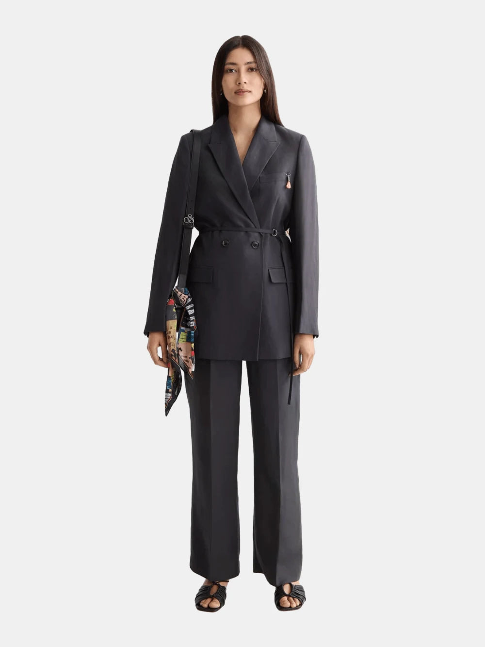 Double Breasted Belted Drapey Blazer - Scotch & Soda