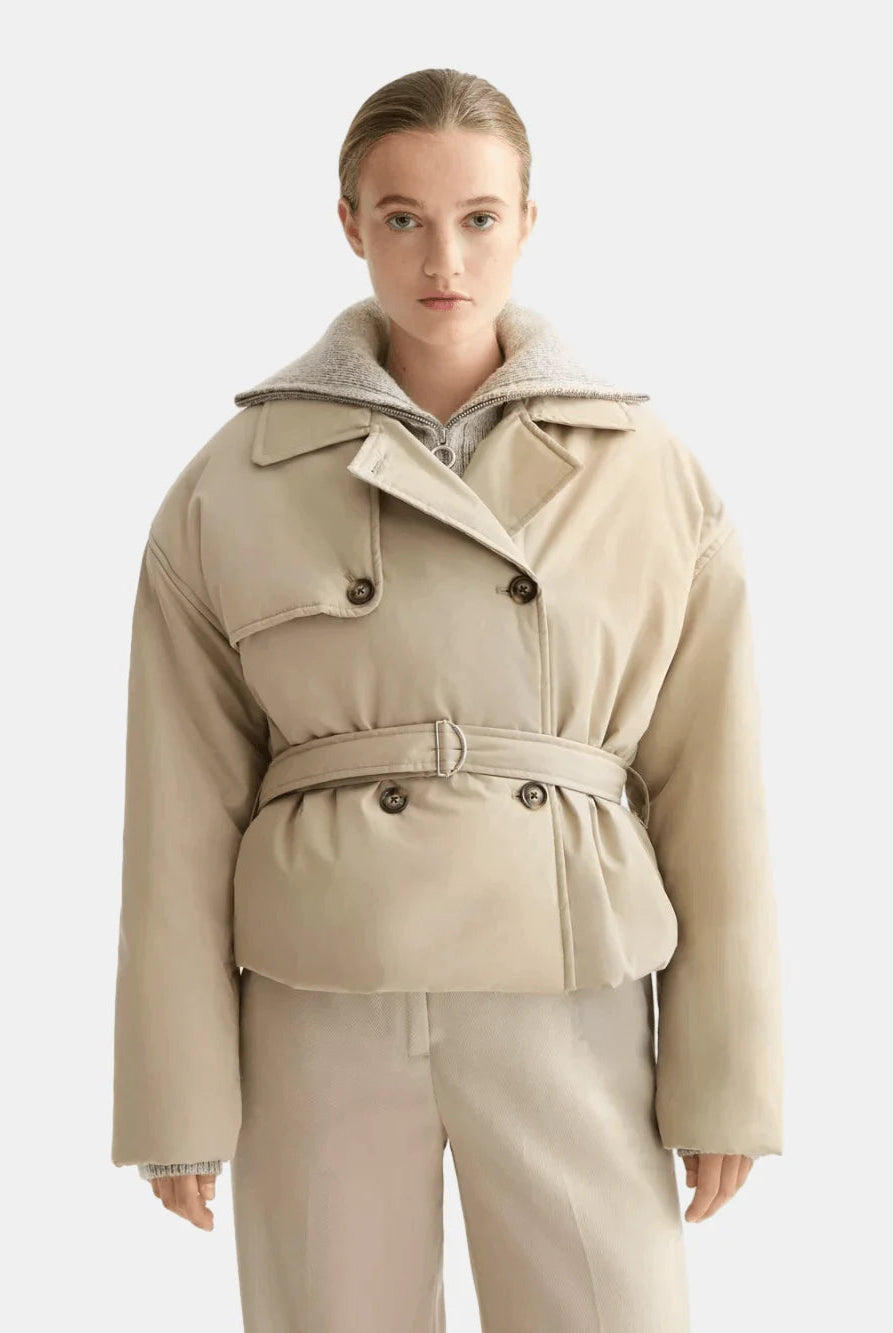 lightweight-padded-poplin-trench side view by Scotch & Soda