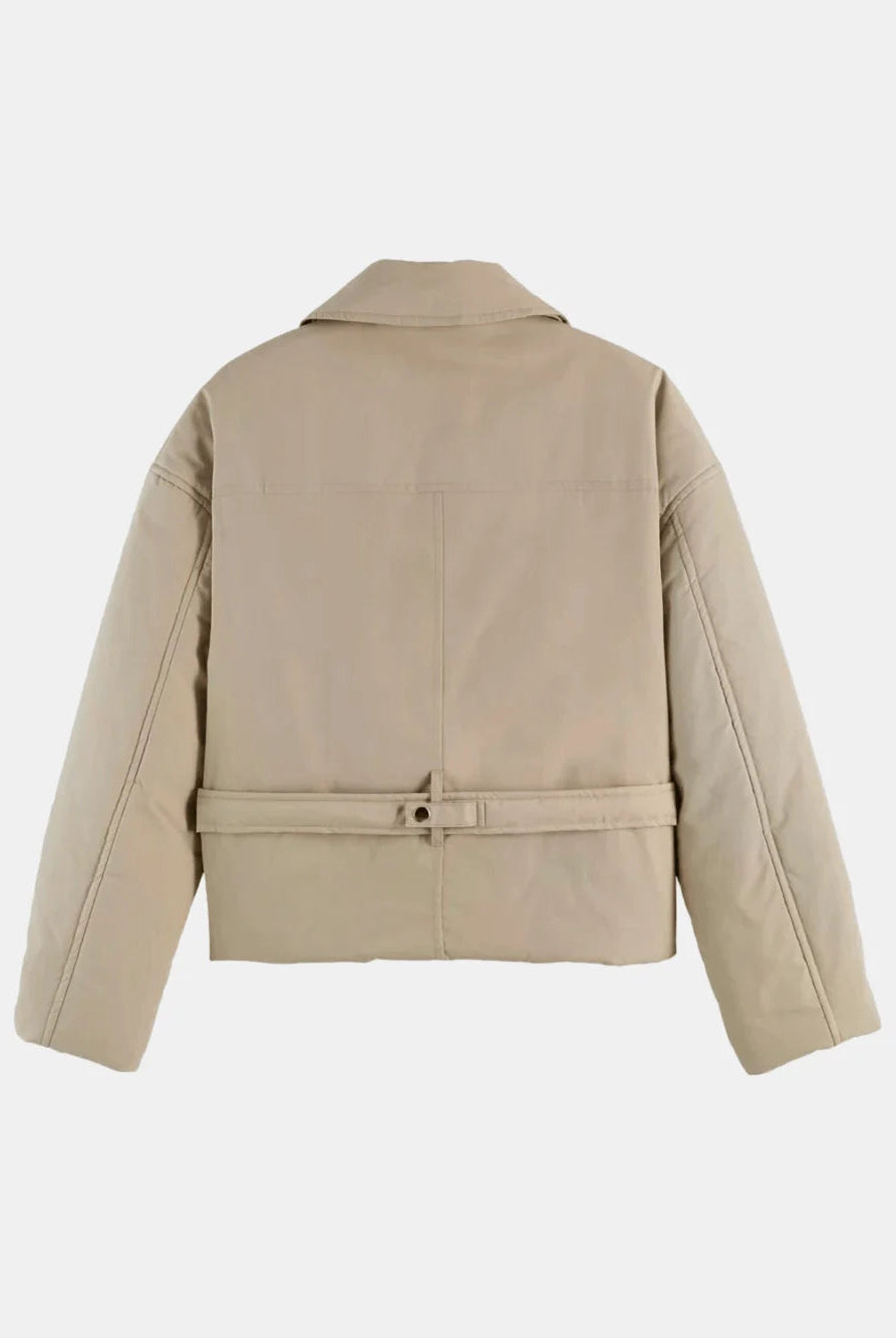 lightweight-padded-poplin-trench back view by Scotch & Soda