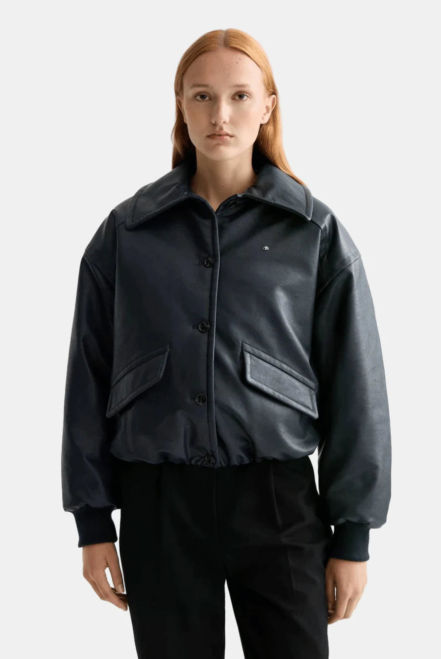 faux-leather-bomber-jacket side view by Scotch & Soda