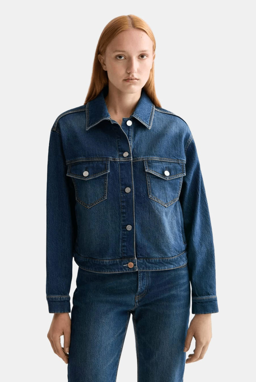 cropped-denim-jacket-let-it-rain-750-year-celebration side view by Scotch & Soda