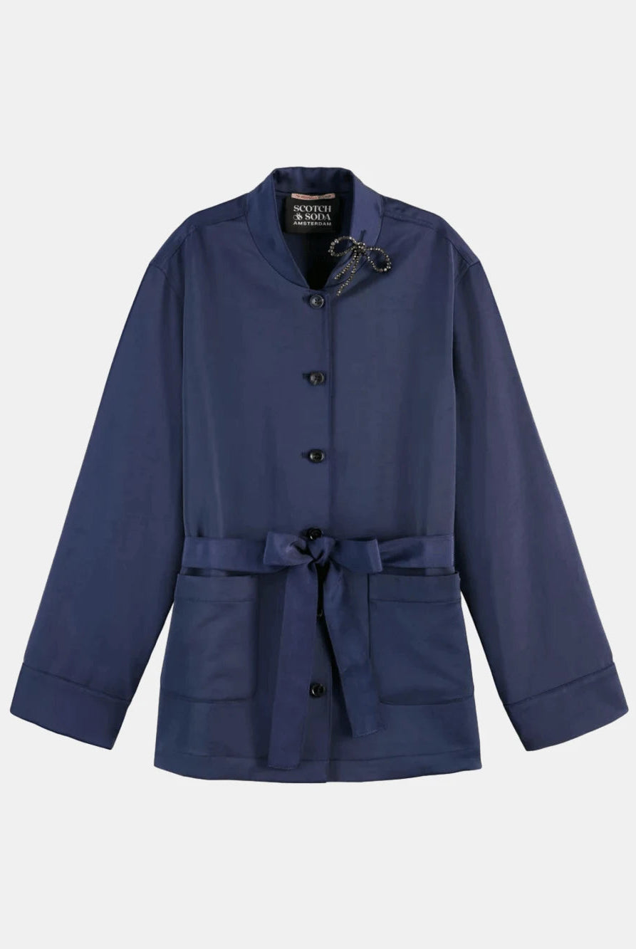 satin-blazer front view by Scotch & Soda