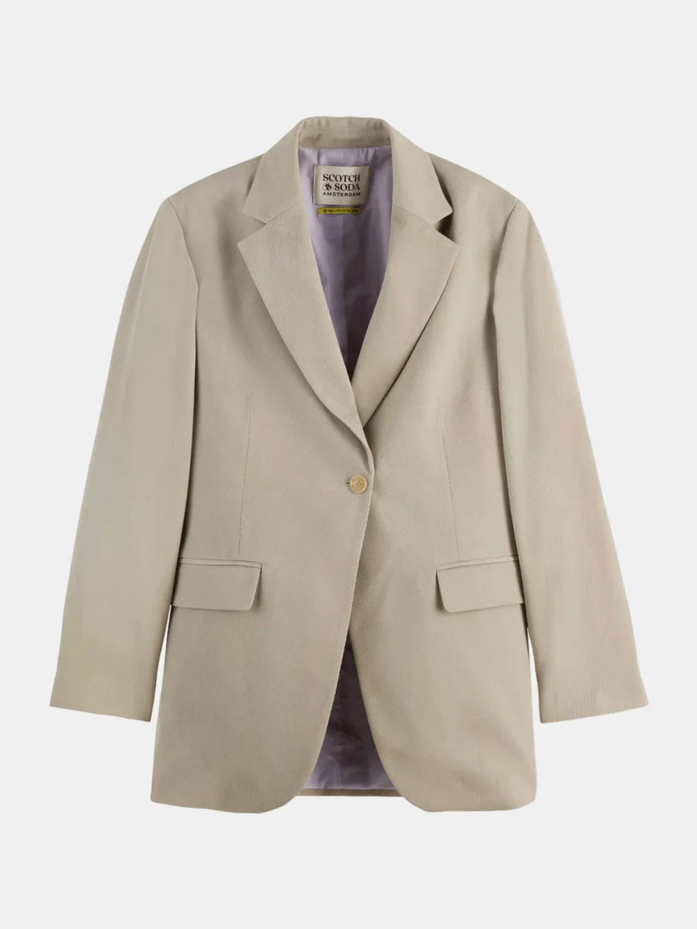 gabardine-single-breasted-blazer front view by Scotch & Soda