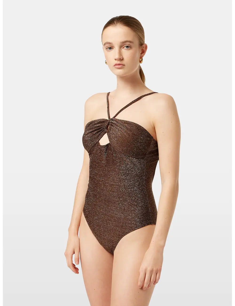 Lurex Swimsuit close-up on model showing fit and detail by Scotch & Soda