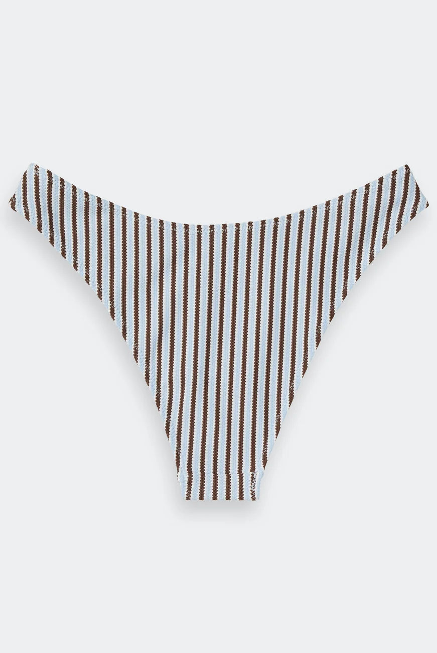 Textured Stripe Bikini close-up on model showing fit and detail by Scotch & Soda