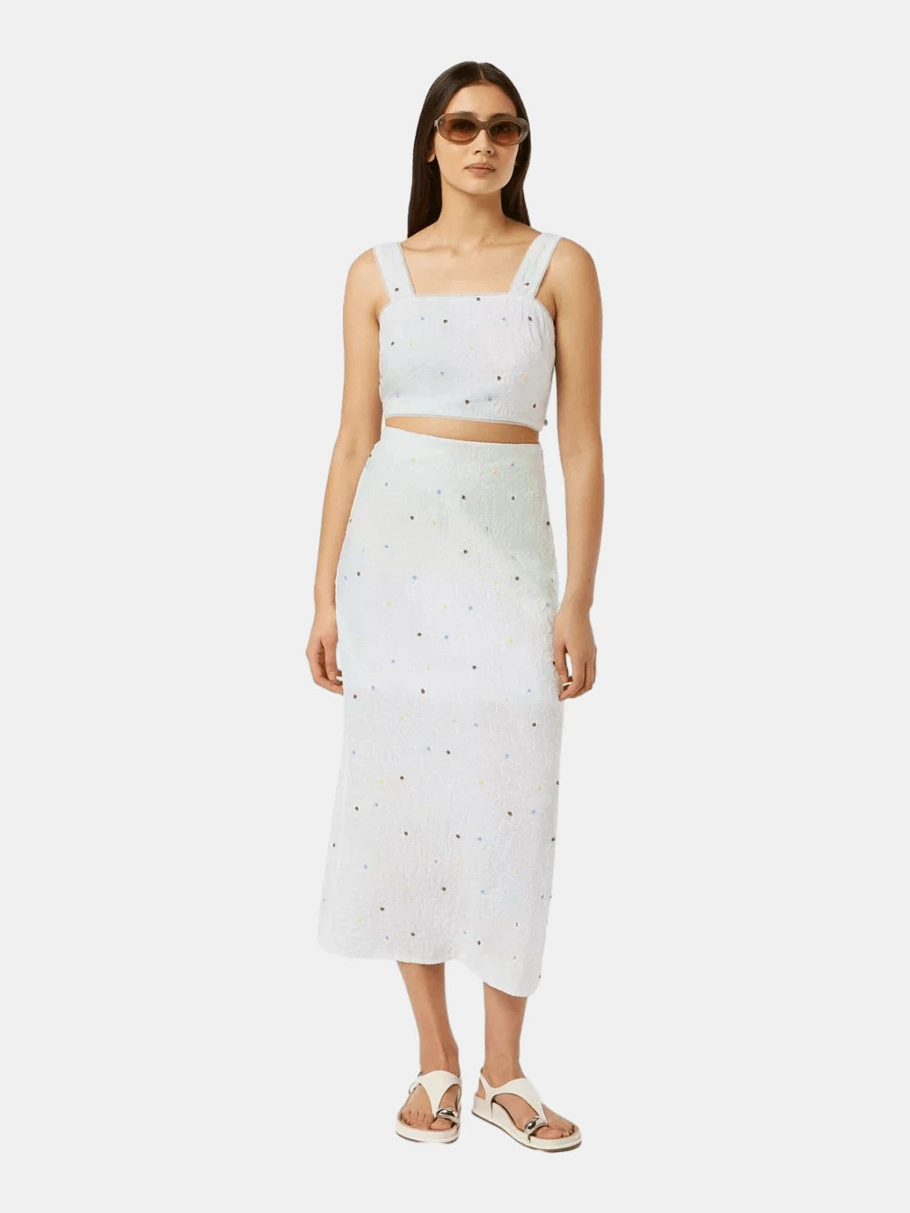 Beaded Tube Midi Skirt (Open White) - Scotch & Soda