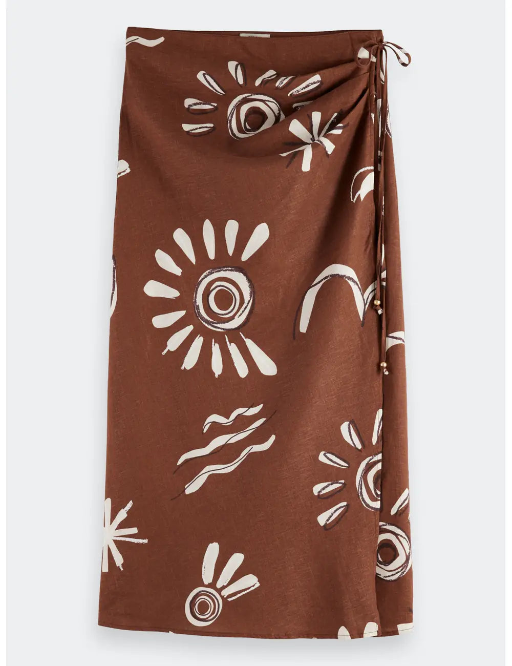 Linen Wrap Skirt flat lay front view by Scotch & Soda