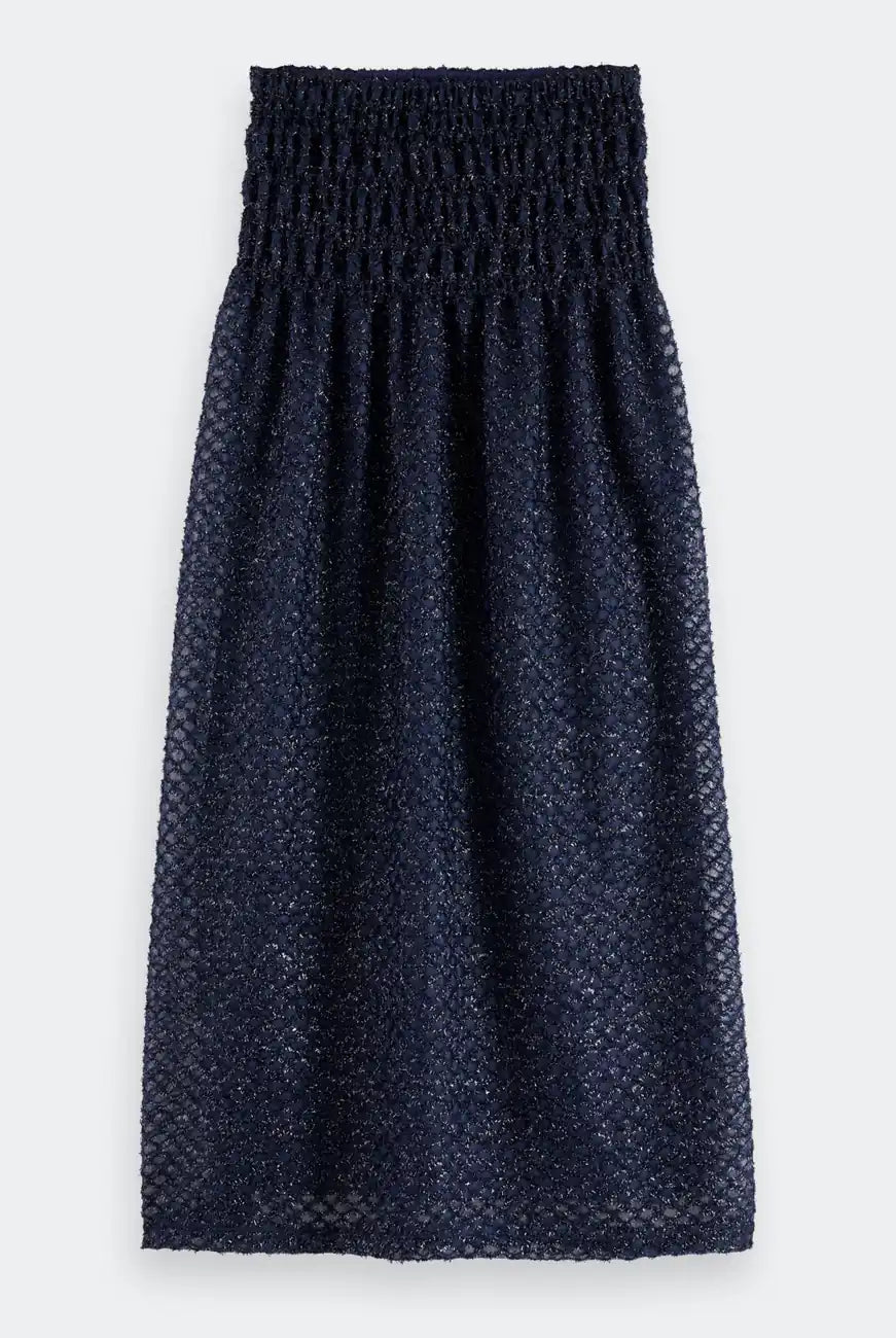 Lurex Smocked Skirt flat lay front view by Scotch & Soda