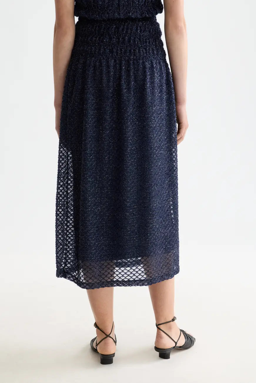 Lurex Smocked Skirt detail shot showing fabric and craftsmanship by Scotch & Soda