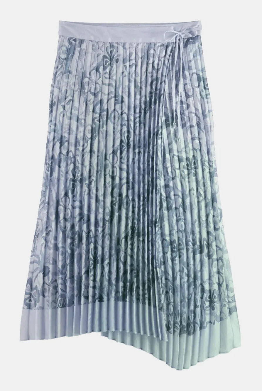 asymmetrical-pleated-wrap-midi-skirt front view by Scotch & Soda