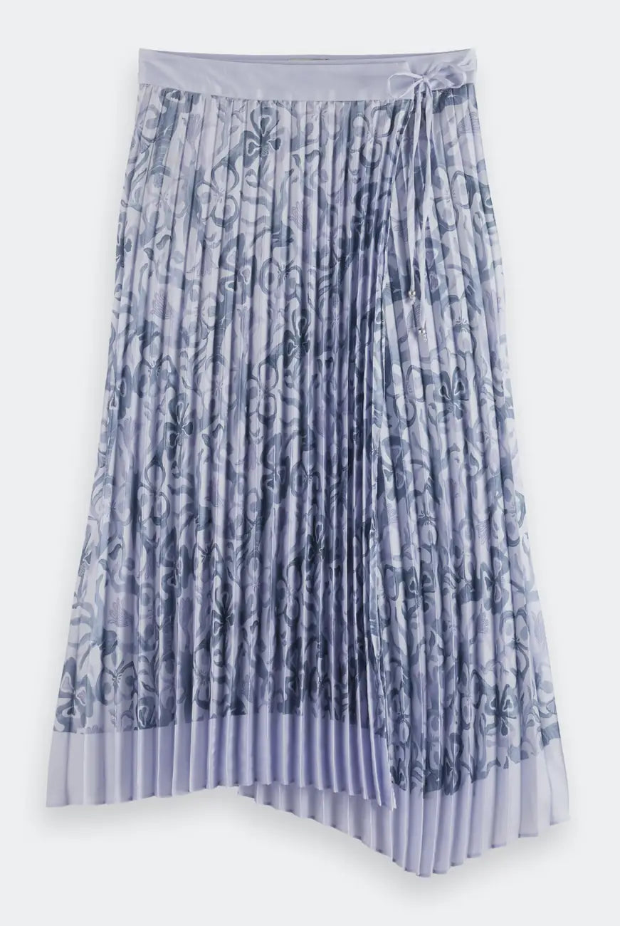 Pleated Wrap Midi Skirt flat lay front view by Scotch & Soda