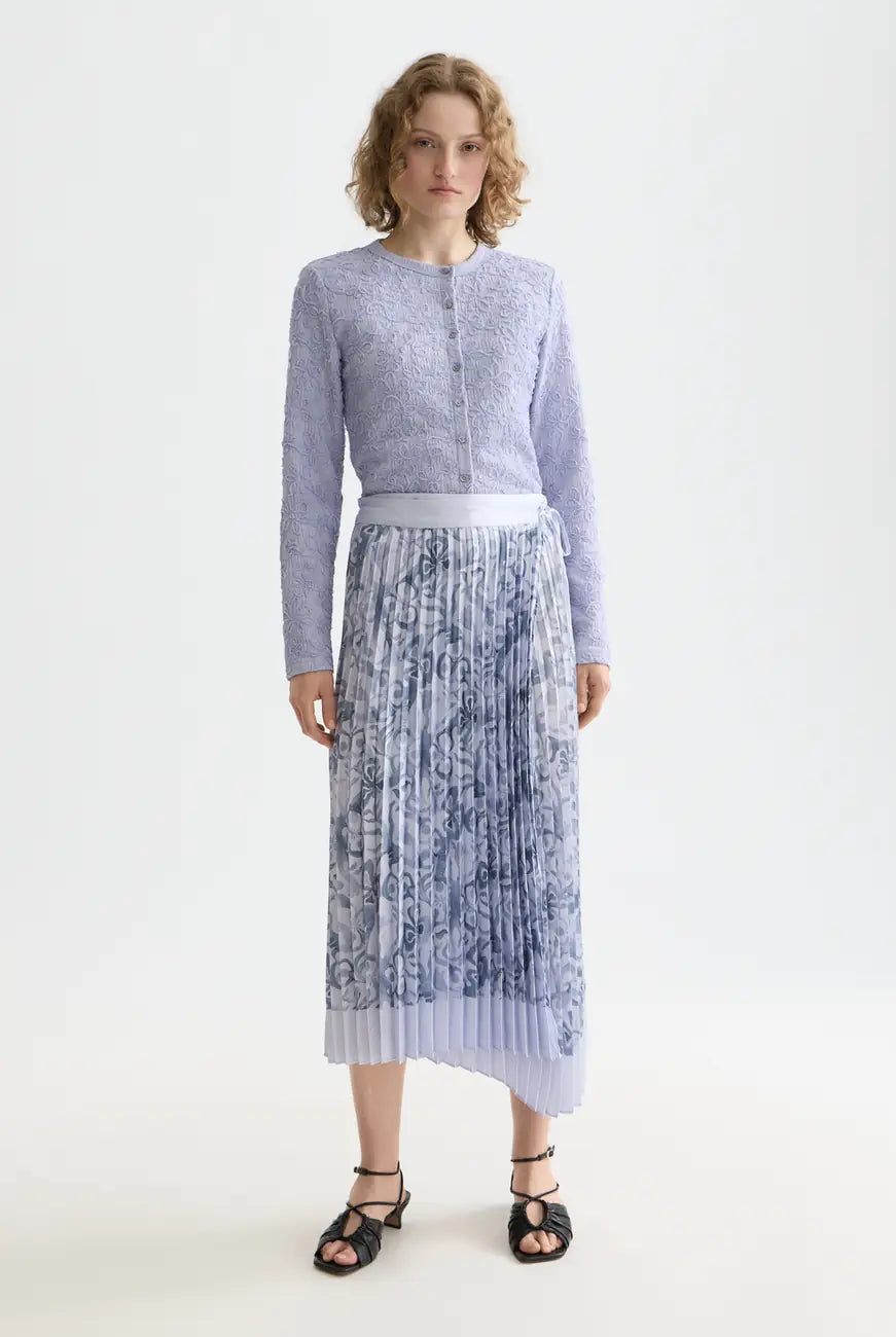 Pleated Wrap Midi Skirt full model shot showing overall fit by Scotch & Soda