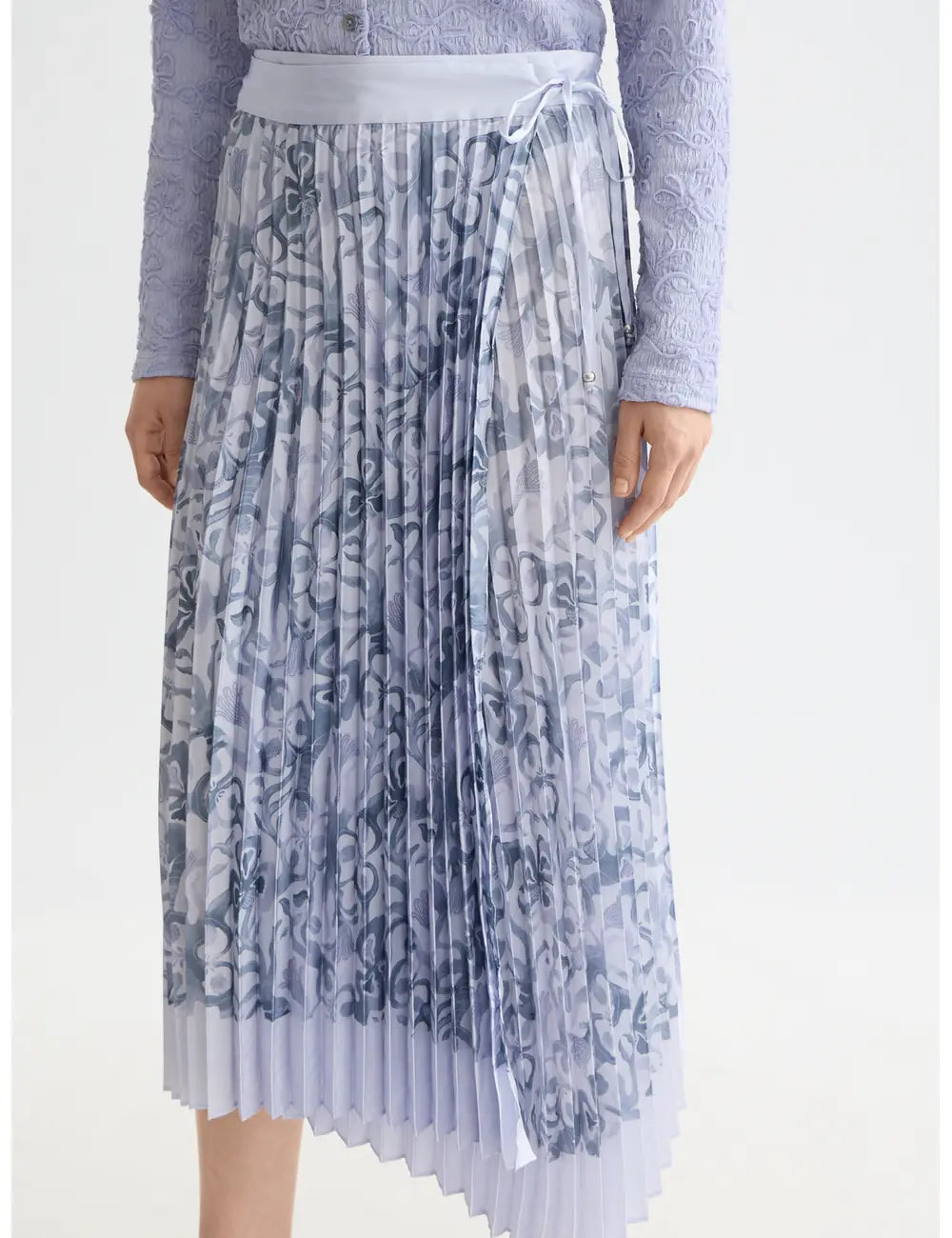 Pleated Wrap Midi Skirt detail shot showing fabric and craftsmanship by Scotch & Soda