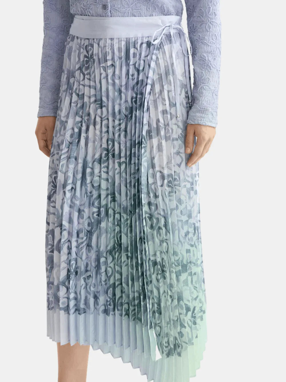 asymmetrical-pleated-wrap-midi-skirt detail shot by Scotch & Soda