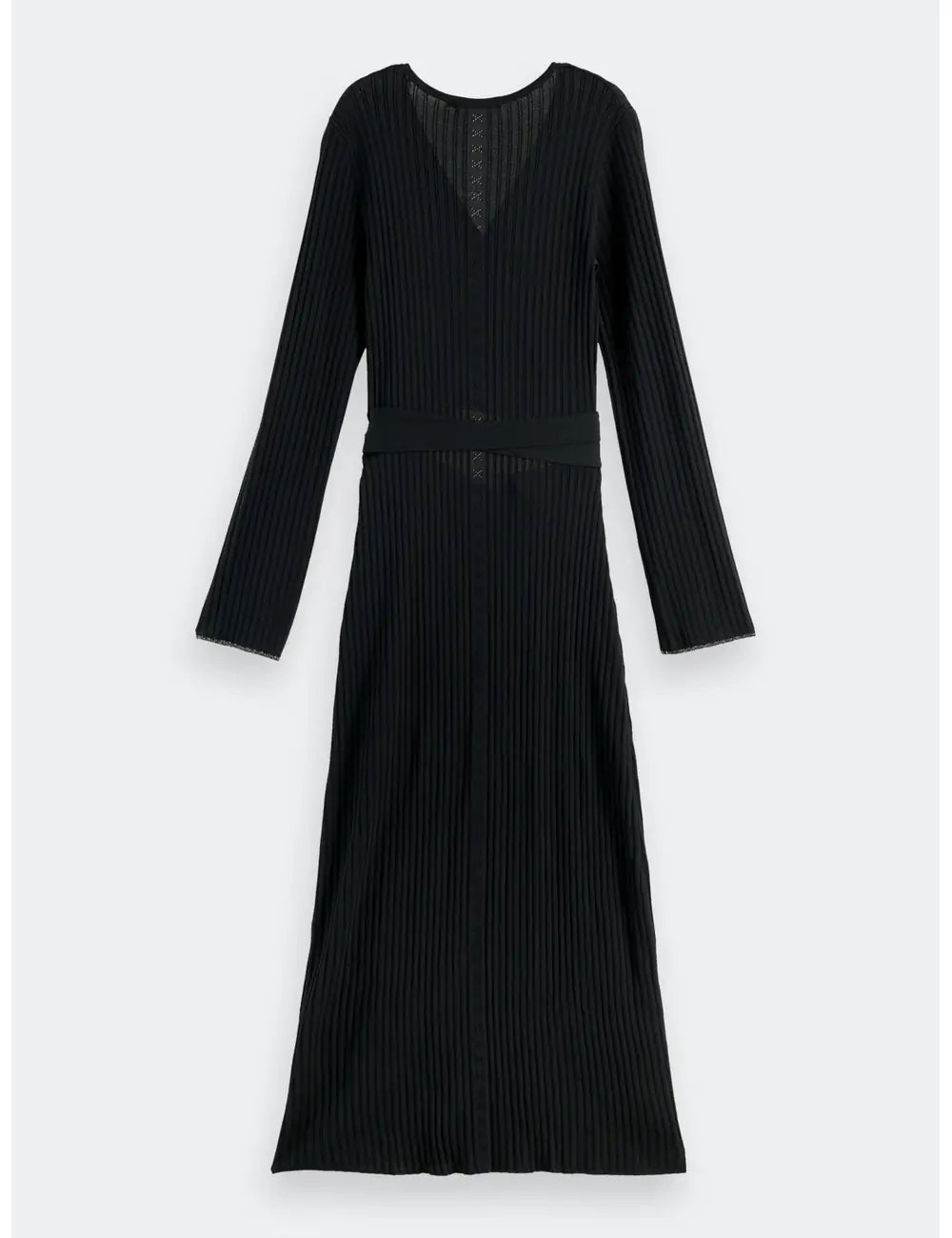 Skinny Rib Wrap Dress flat lay front view by Scotch & Soda