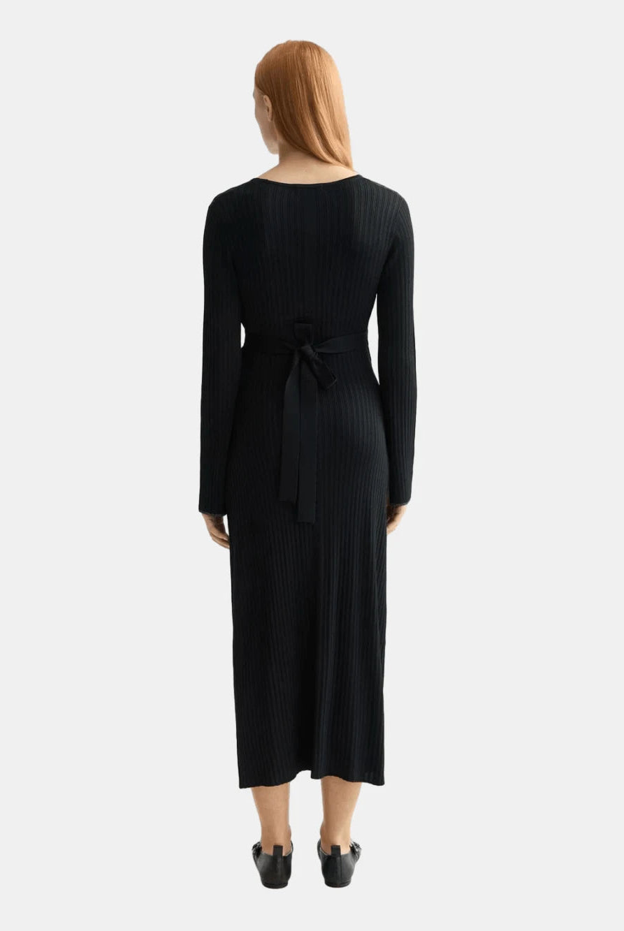 skinny-rib-knitted-wrap-dress back view by Scotch & Soda