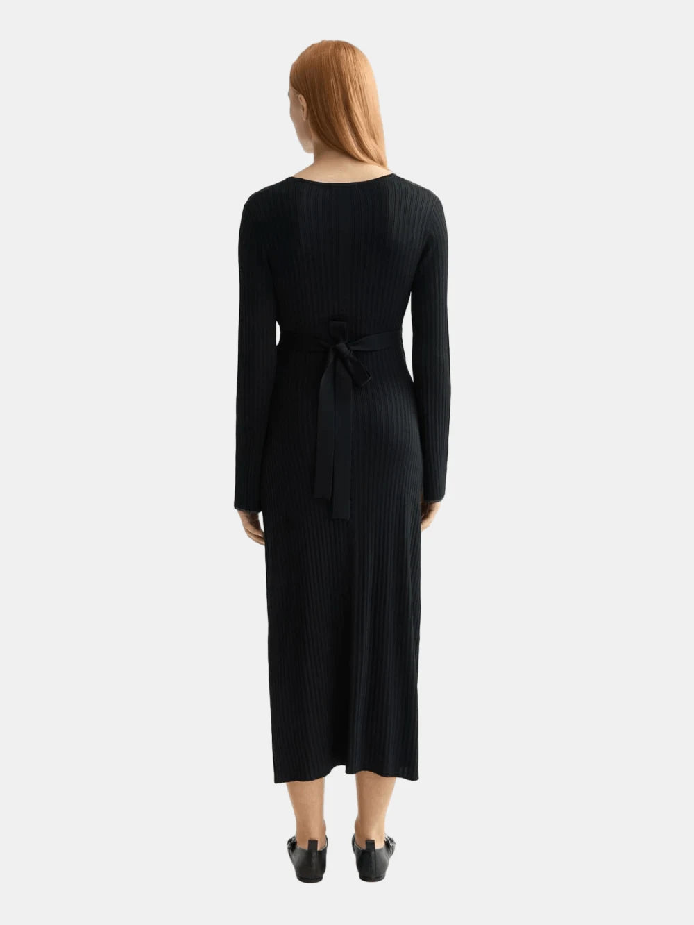 skinny-rib-knitted-wrap-dress back view by Scotch & Soda