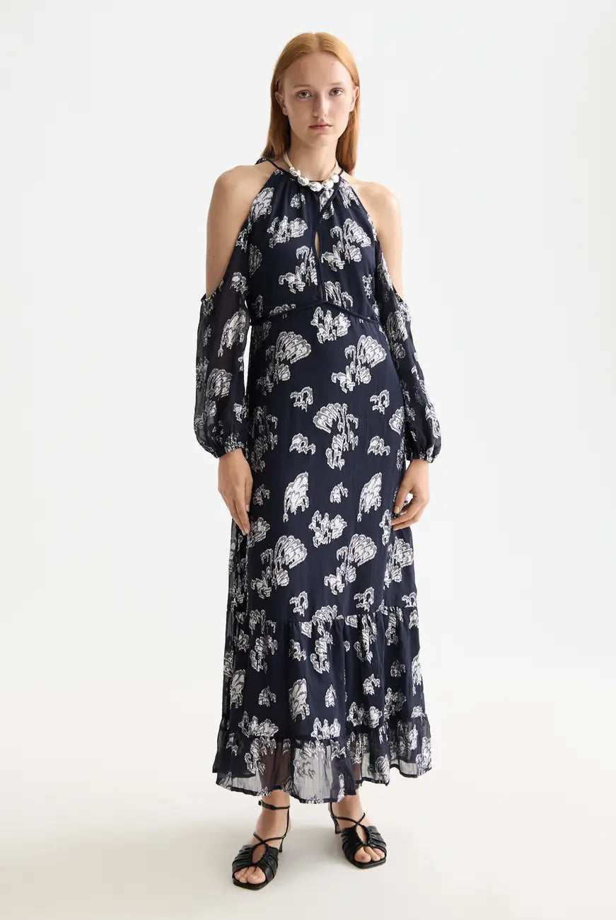 Fil Coupe Maxi Dress full model shot showing overall fit by Scotch & Soda