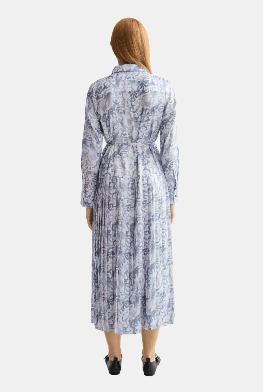 belted-shirt-midi-dress-with-pleated-hem back view by Scotch & Soda