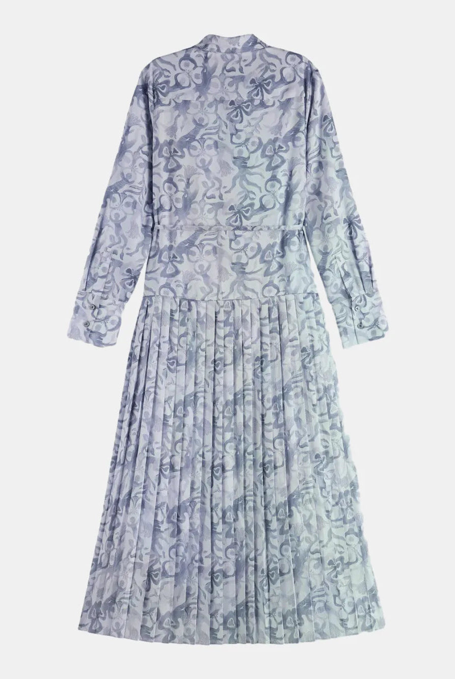 belted-shirt-midi-dress-with-pleated-hem back view by Scotch & Soda