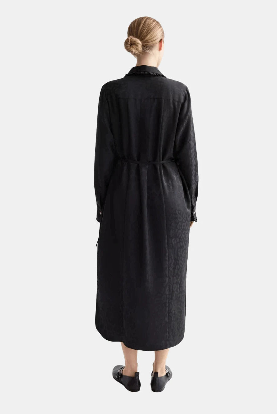 midi-shirt-dress-with-tied-waist-and-ruffles back view by Scotch & Soda