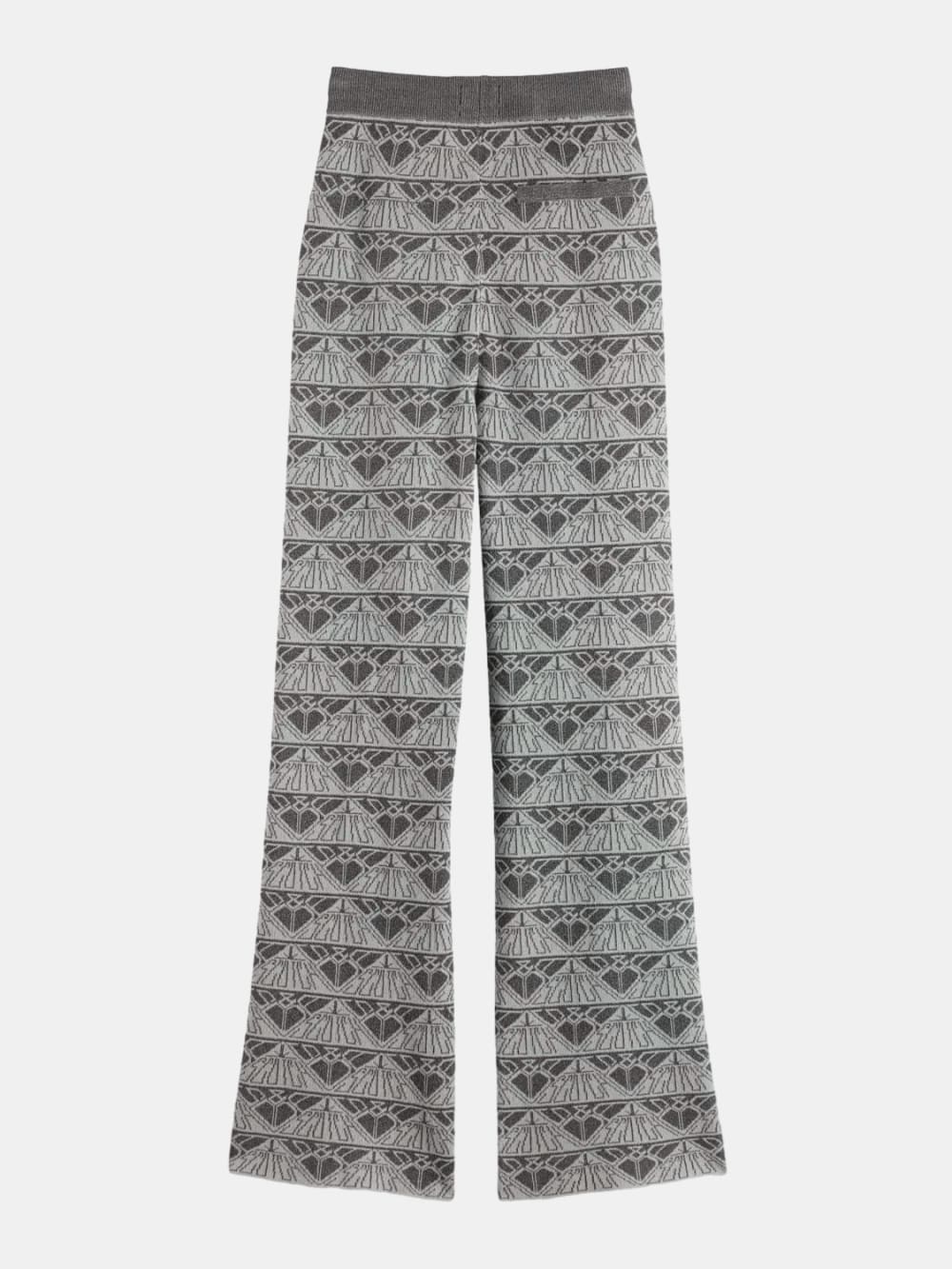 monogram-jacquard-knitted-trousers back view by Scotch & Soda