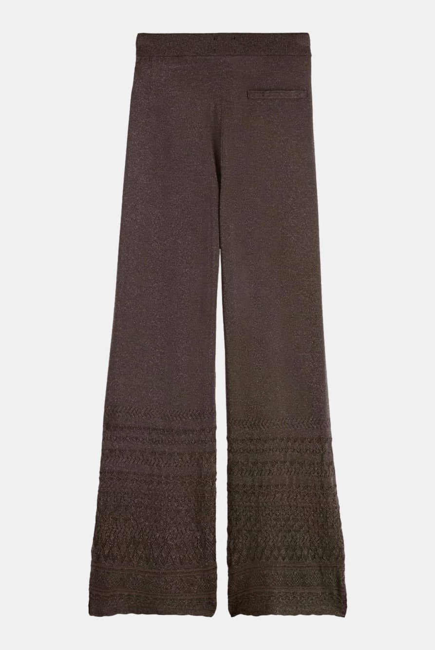 metallic-pointelle-knitted-trouser back view by Scotch & Soda