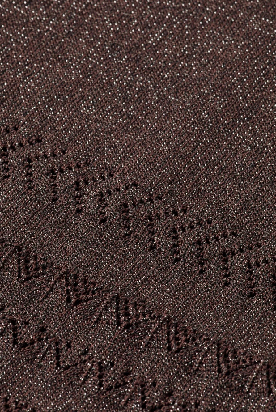metallic-pointelle-knitted-trouser detail shot by Scotch & Soda