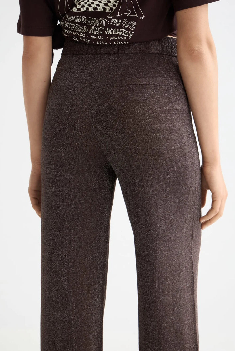 metallic-pointelle-knitted-trouser detail shot by Scotch & Soda