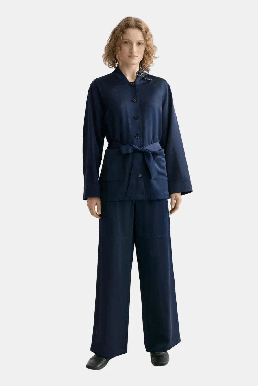 High Rise Wide Leg Pull On Satin Pant - Scotch & Soda