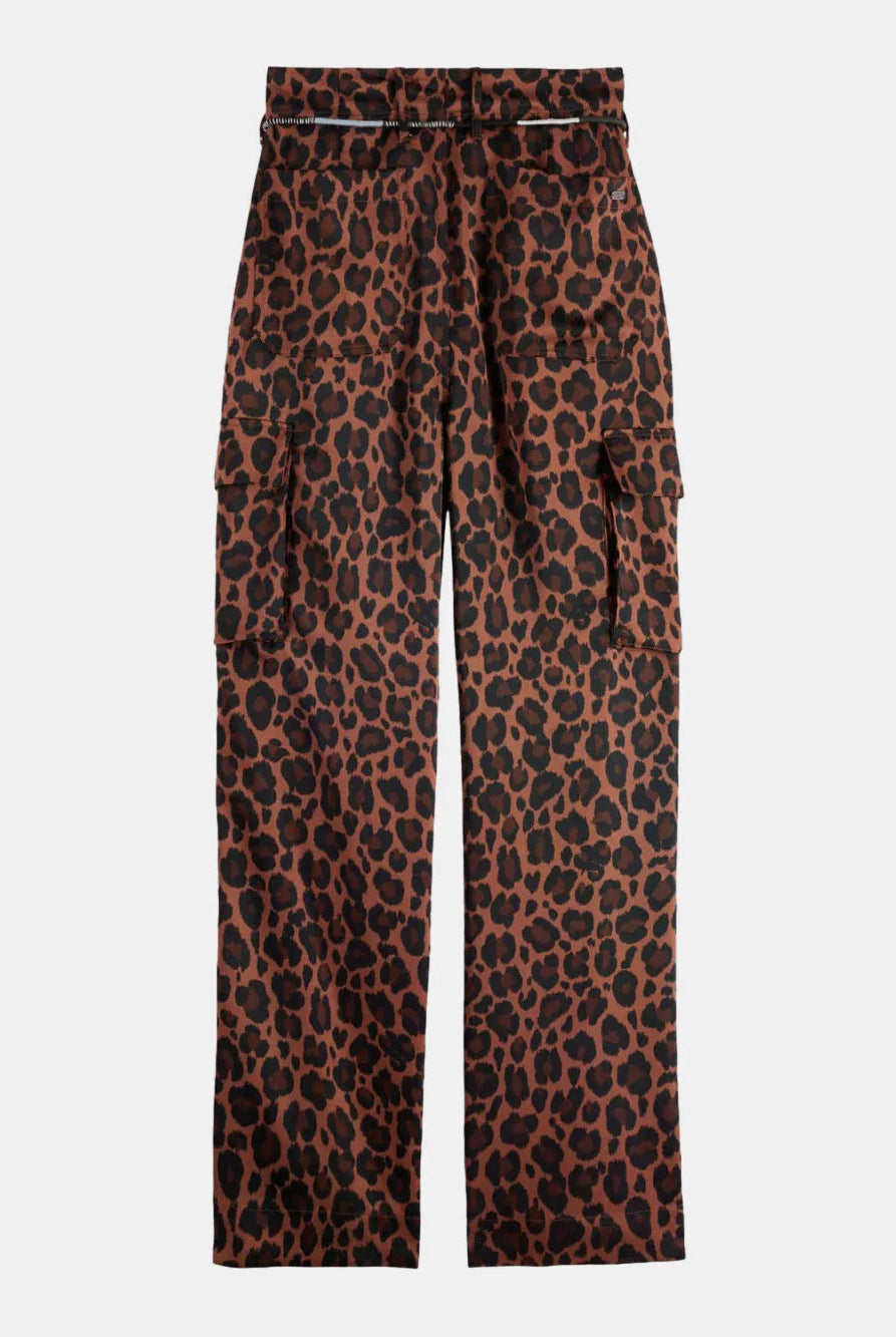 faye-high-rise-tapered-leg-satin-cargo-pant back view by Scotch & Soda