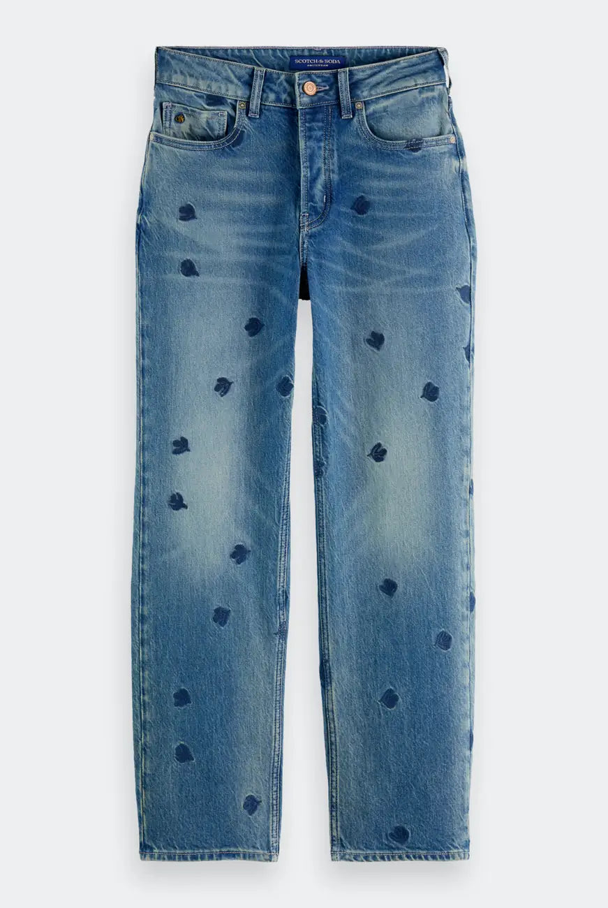 Sky Straight Jeans flat lay front view by Scotch & Soda