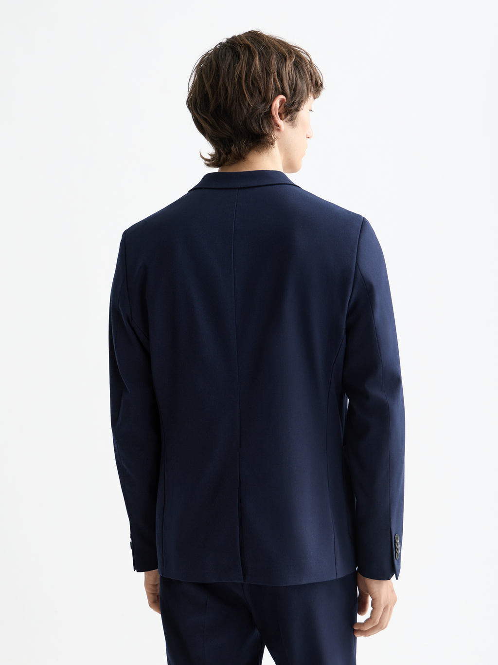 ESSENTIALS UNCONSTRUCTED PEAK LAPEL WOOL BLAZER