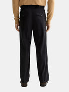 core-relaxed-straight-fit-cool-wool-blend-chino-black back view by Scotch & Soda