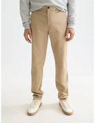 Medium Beige Core - Stuart - Stretch Cotton Chino front view by Scotch & Soda