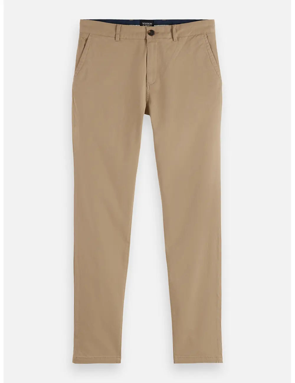 Core - Stuart - Stretch Cotton Chino front view showing fit and finish by Scotch & Soda