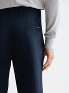 Core - Stuart - Stretch Cotton Chino (Navy) detail shot of fabric and craftsmanship by Scotch & Soda