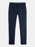 Core - Stuart - Stretch Cotton Chino (Navy) front view showing fit and finish by Scotch & Soda