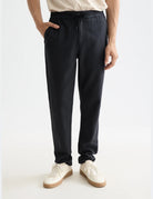Twill Jogger Pants close-up on model showing fit and detail by Scotch & Soda