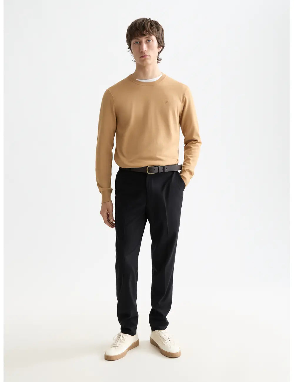 Cool Wool Chino full model shot showing overall fit by Scotch & Soda