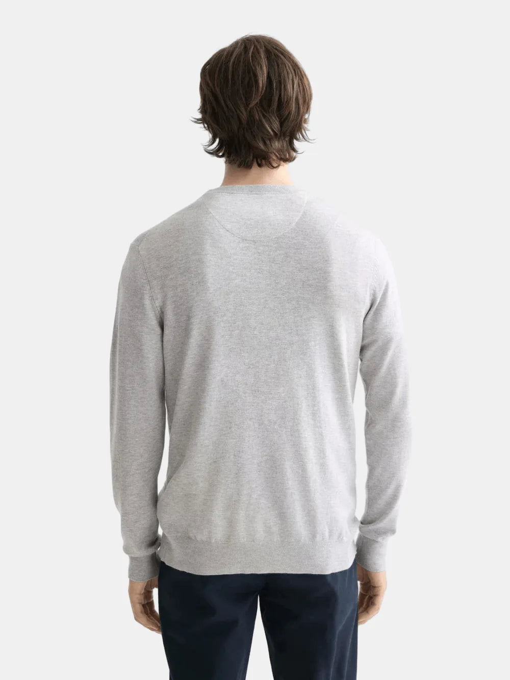 core-viscose-pullover-crewneck-light-pastel-grey back view by Scotch & Soda