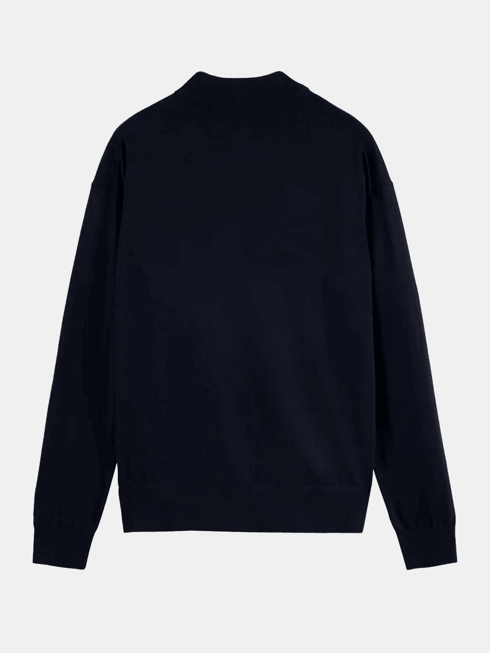 core-dropped-shoulder-mock-neck-pullover-navy back view by Scotch & Soda