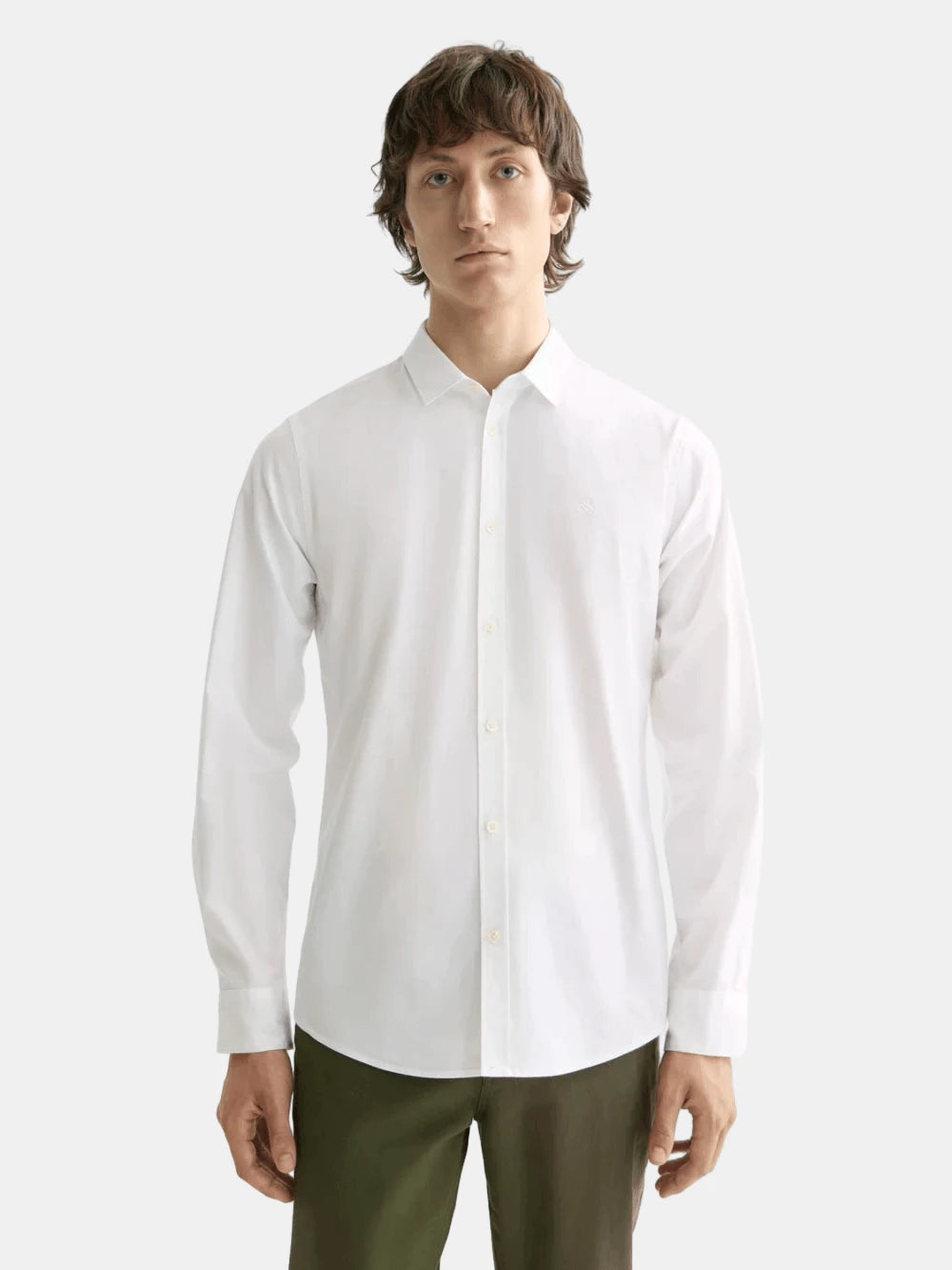 core-poplin-solid-white-pastel front view by Scotch & Soda