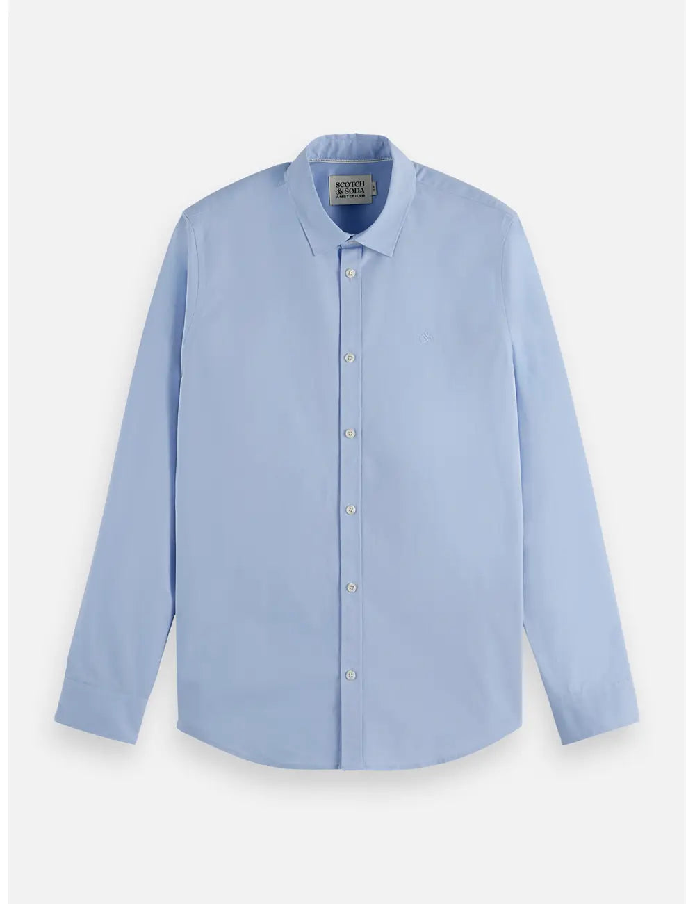 Poplin Solid Shirt flat lay front view by Scotch & Soda