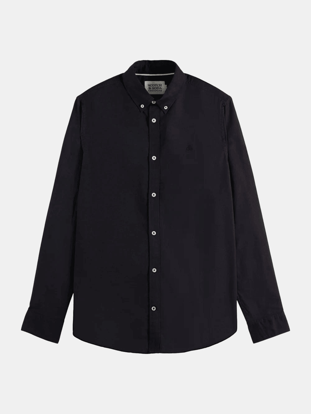 core-oxford-solid-black front view by Scotch & Soda